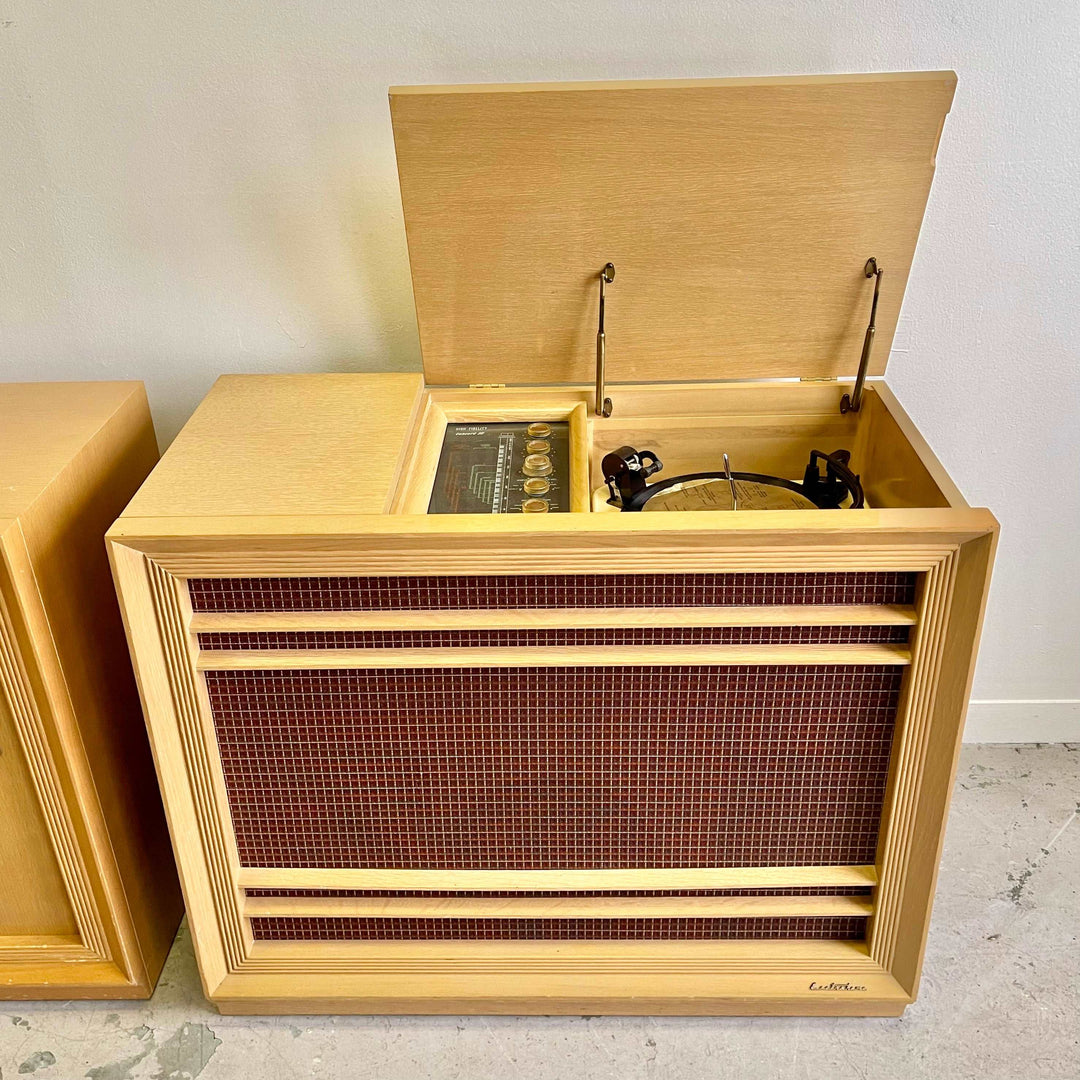 Midcentury Modern Teak Electrohome CONCORD Stereo and Record Holder 
