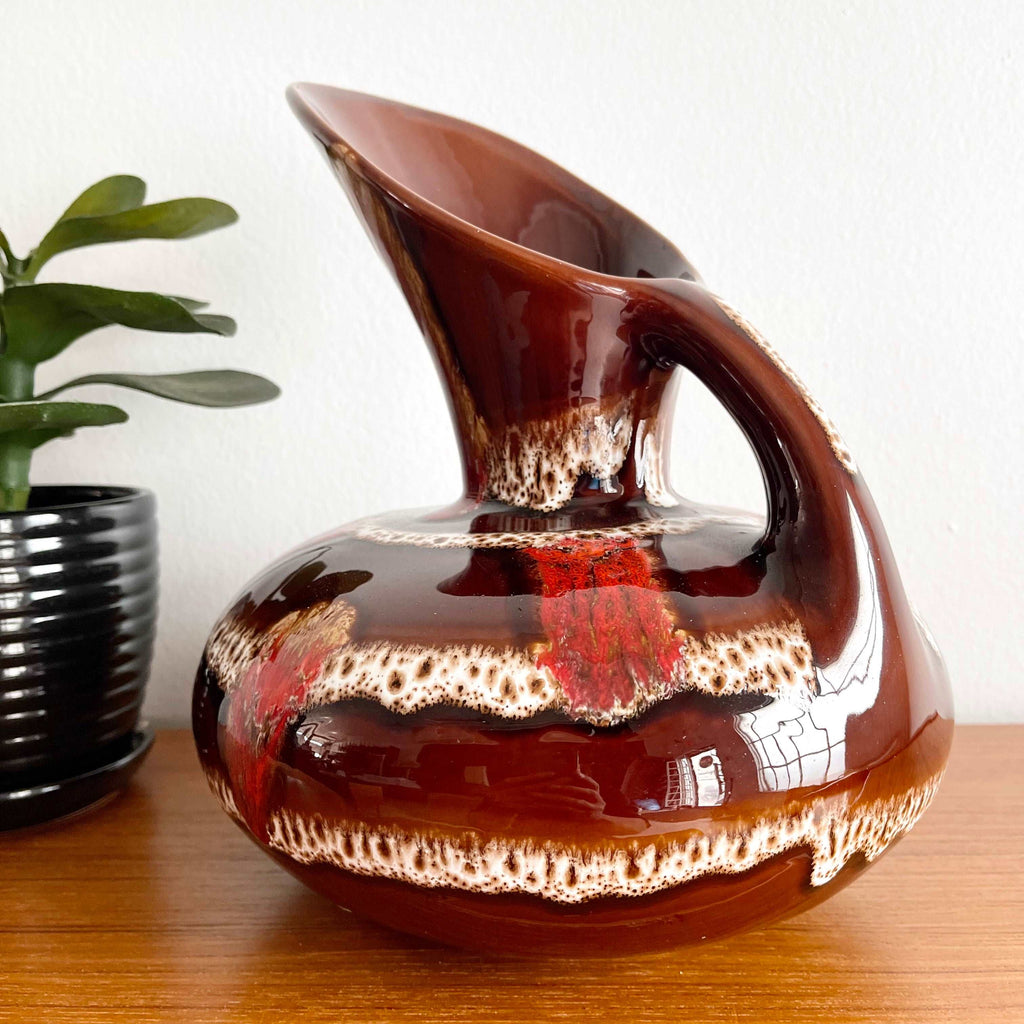 Maurice Chalvignac Pottery Jug, Made in Canada Fat Glaze 