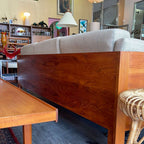 Midcentury Modern Finished Back Teak Frame Sofa 