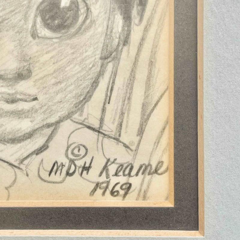 A Drawing by Margaret Keane - Mr. Mansfield Vintage