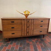KRUG Walnut Dresser with Metal Pulls - Mr. Mansfield Vintage