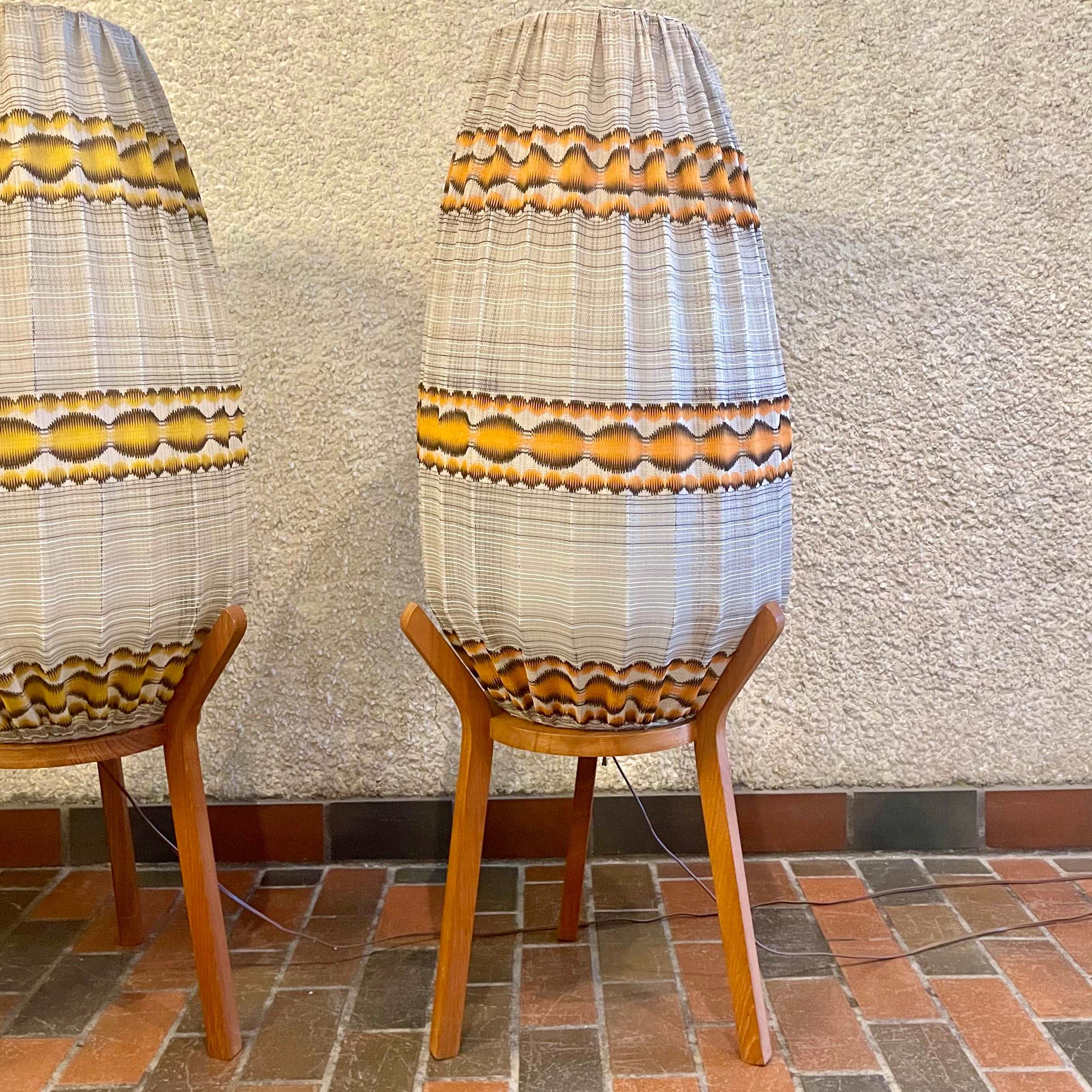 1960s Danish Teak Tripod Pod Floor Lamp