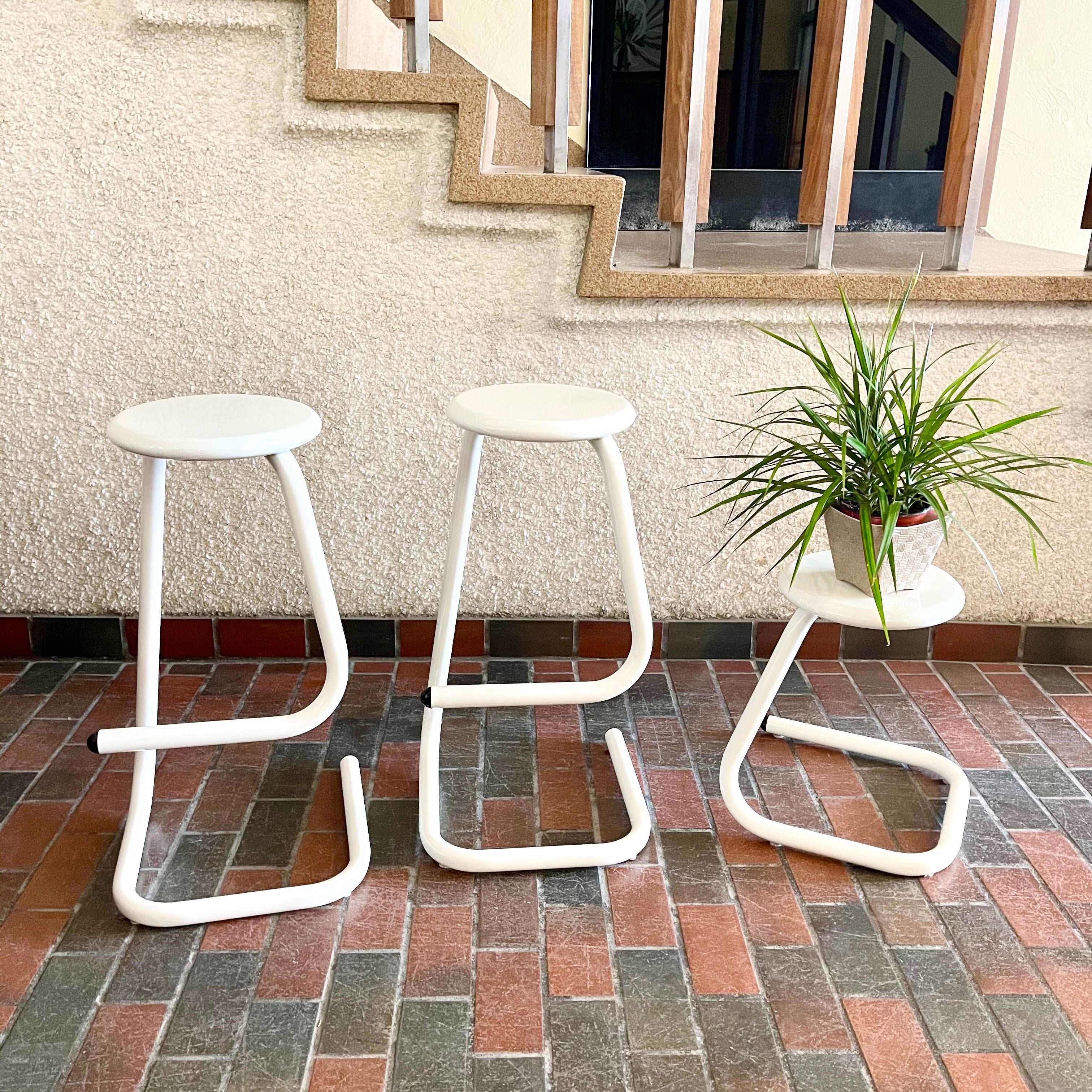 Three AMISCO Paper-clip Bar Stools 
