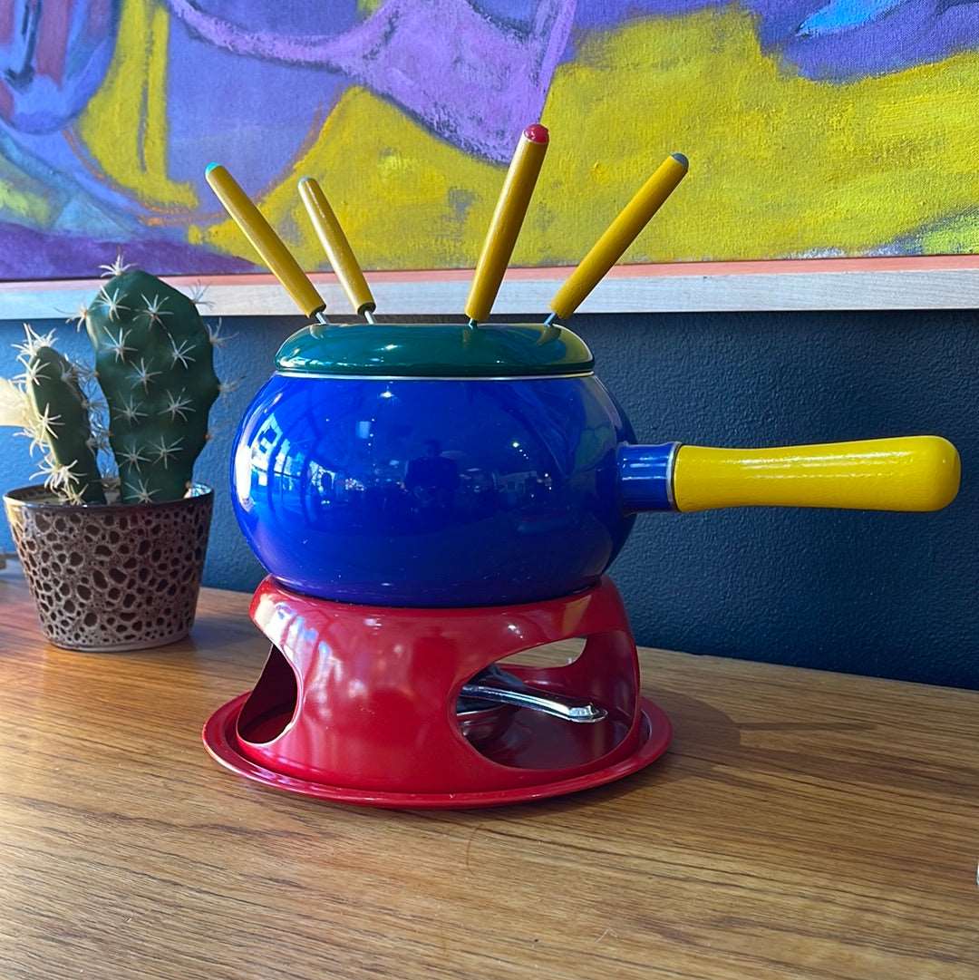 Memphis Style Primary Colour Fondue Pot