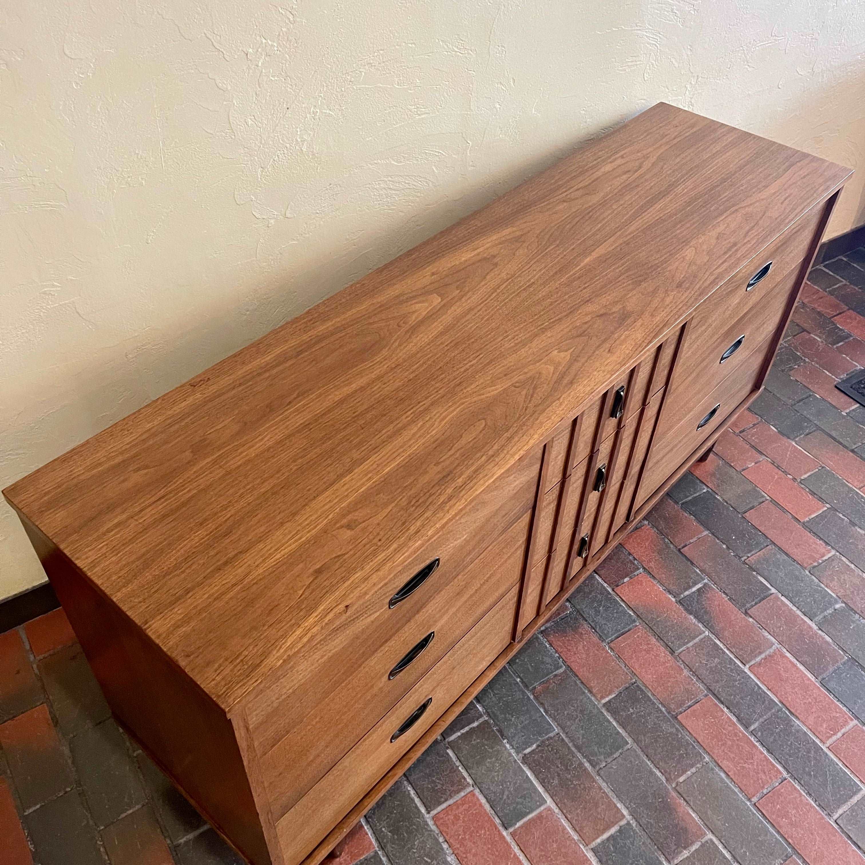 KRUG Walnut Dresser with Metal Pulls - Mr. Mansfield Vintage
