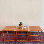 Load image into Gallery viewer, Three Teak Kai Kristiansen Cube Nesting Tables
