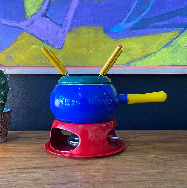 Memphis Style Primary Colour Fondue Pot