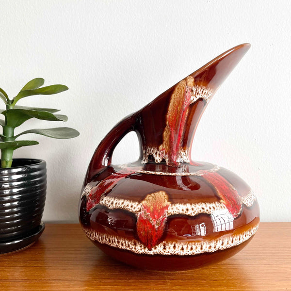 Maurice Chalvignac Pottery Jug, Made in Canada Fat Glaze 