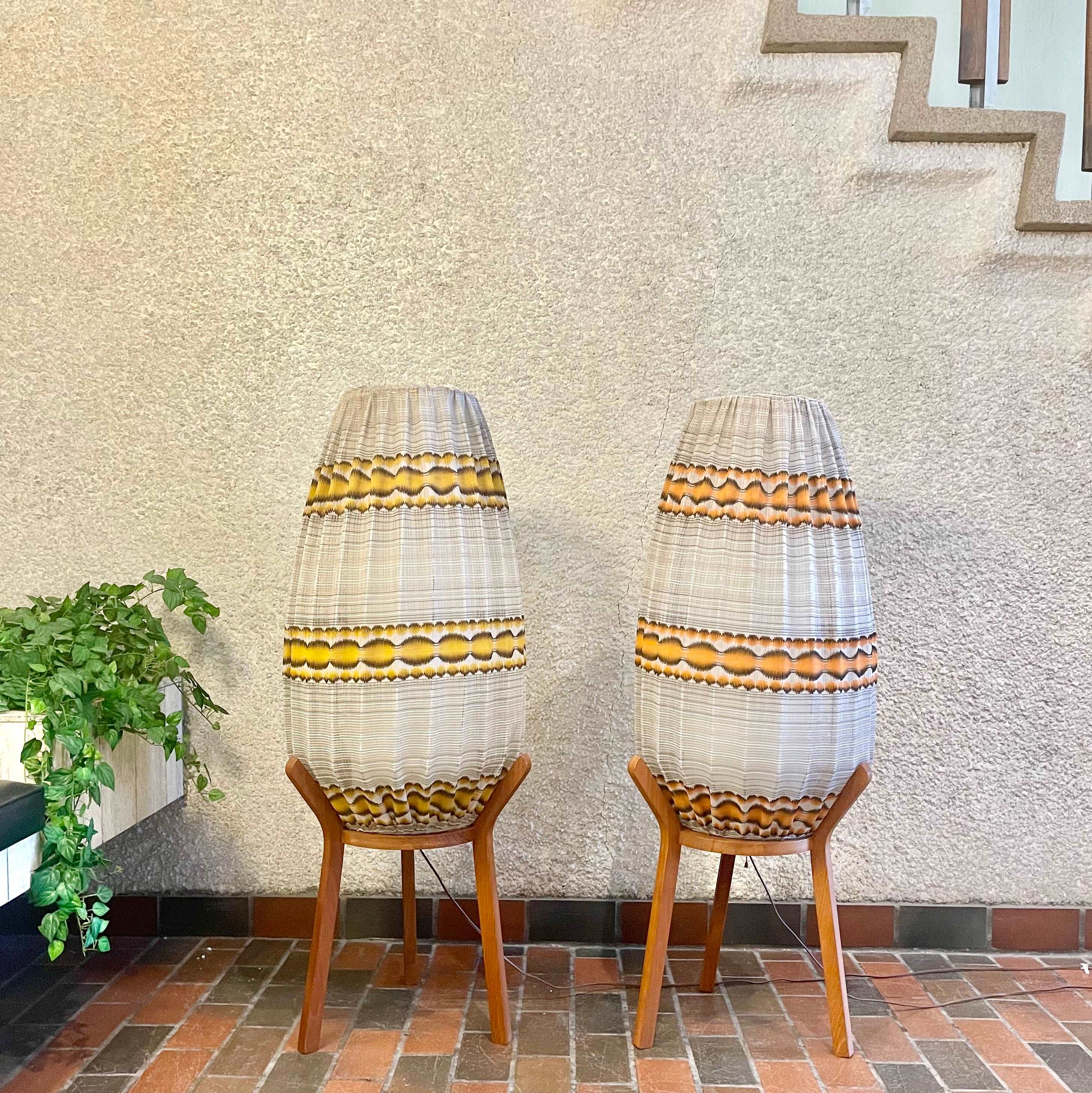 1960s Danish Teak Tripod Pod Floor Lamp