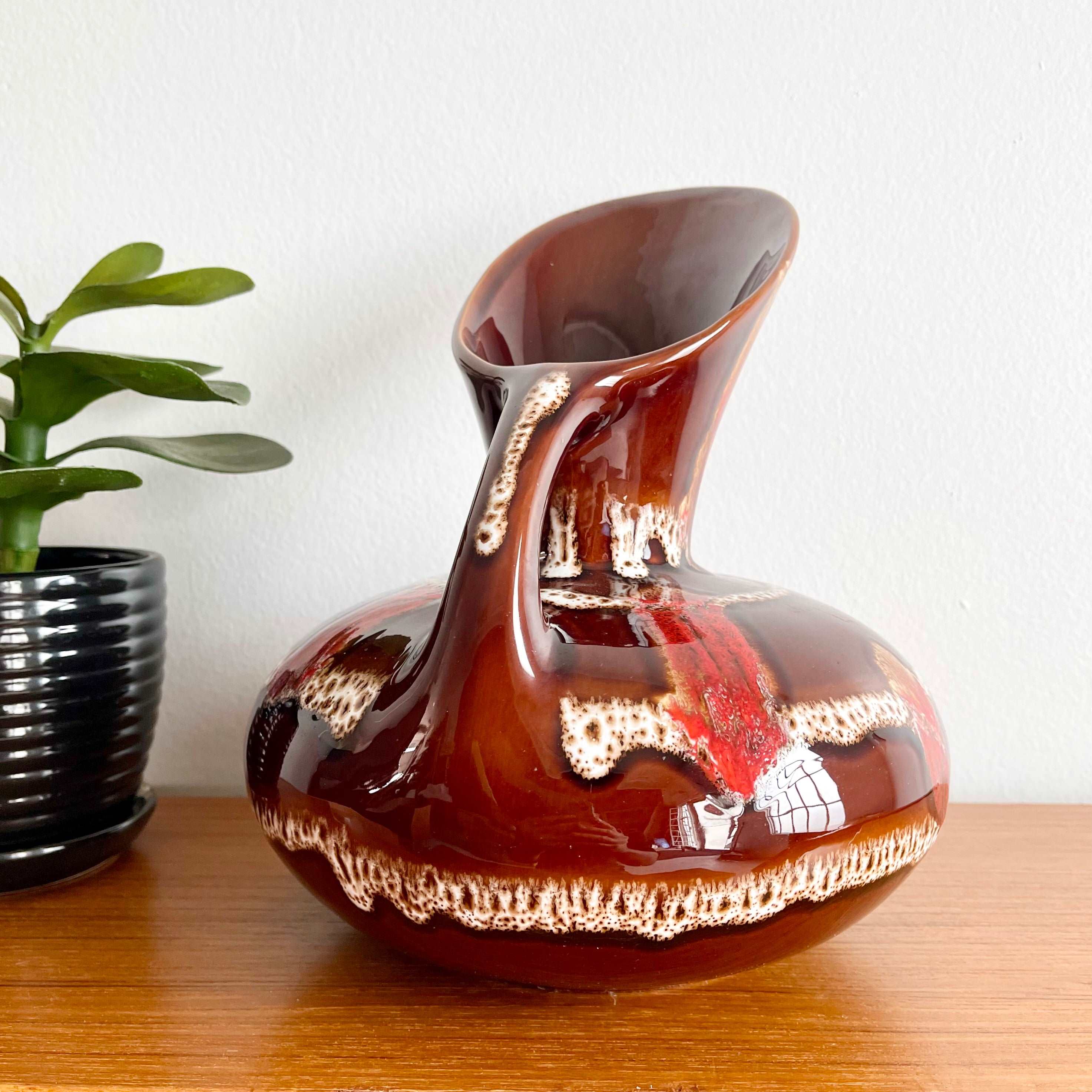 Maurice Chalvignac Pottery Jug, Made in Canada Fat Glaze 