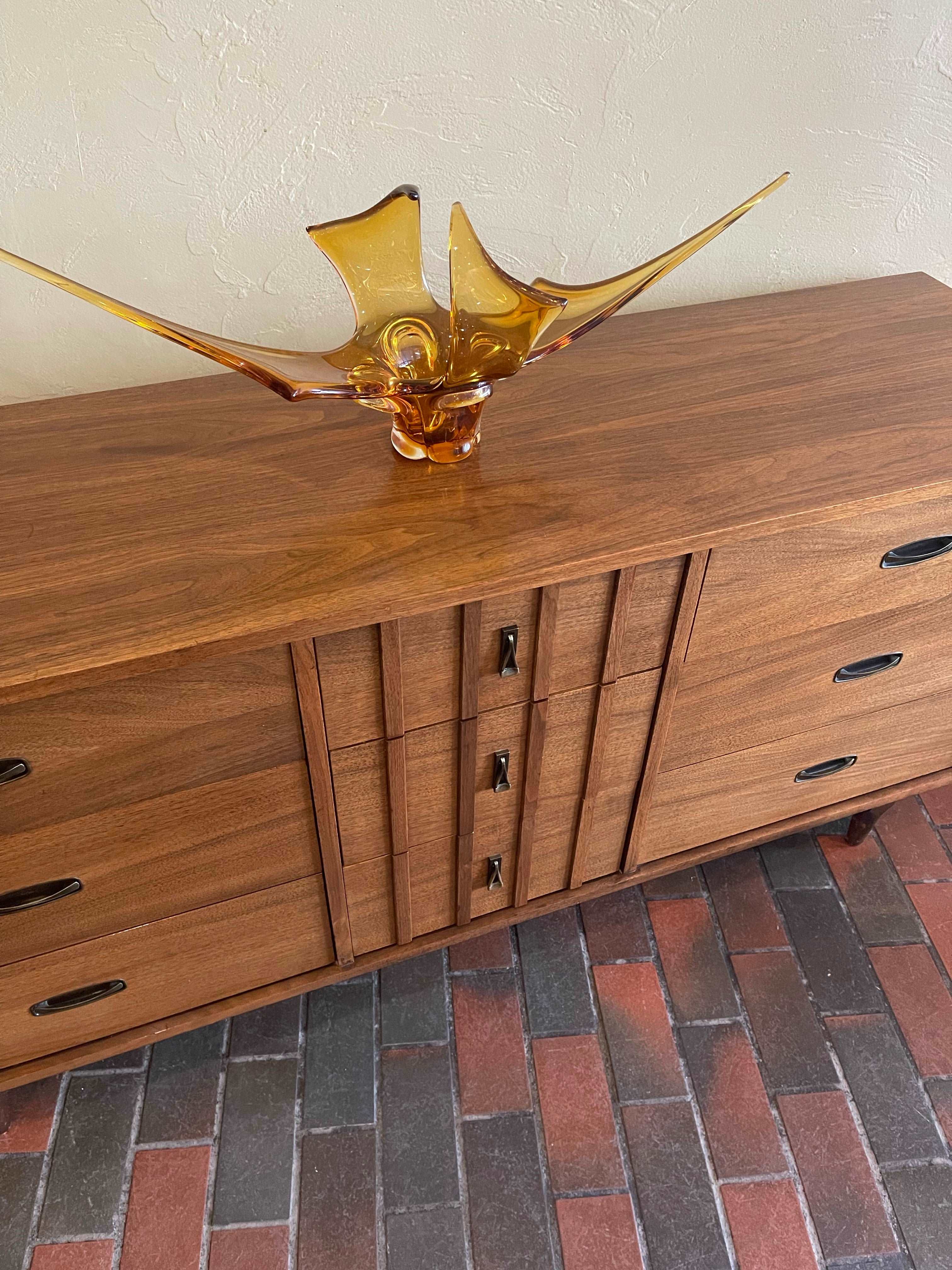 KRUG Walnut Dresser with Metal Pulls - Mr. Mansfield Vintage