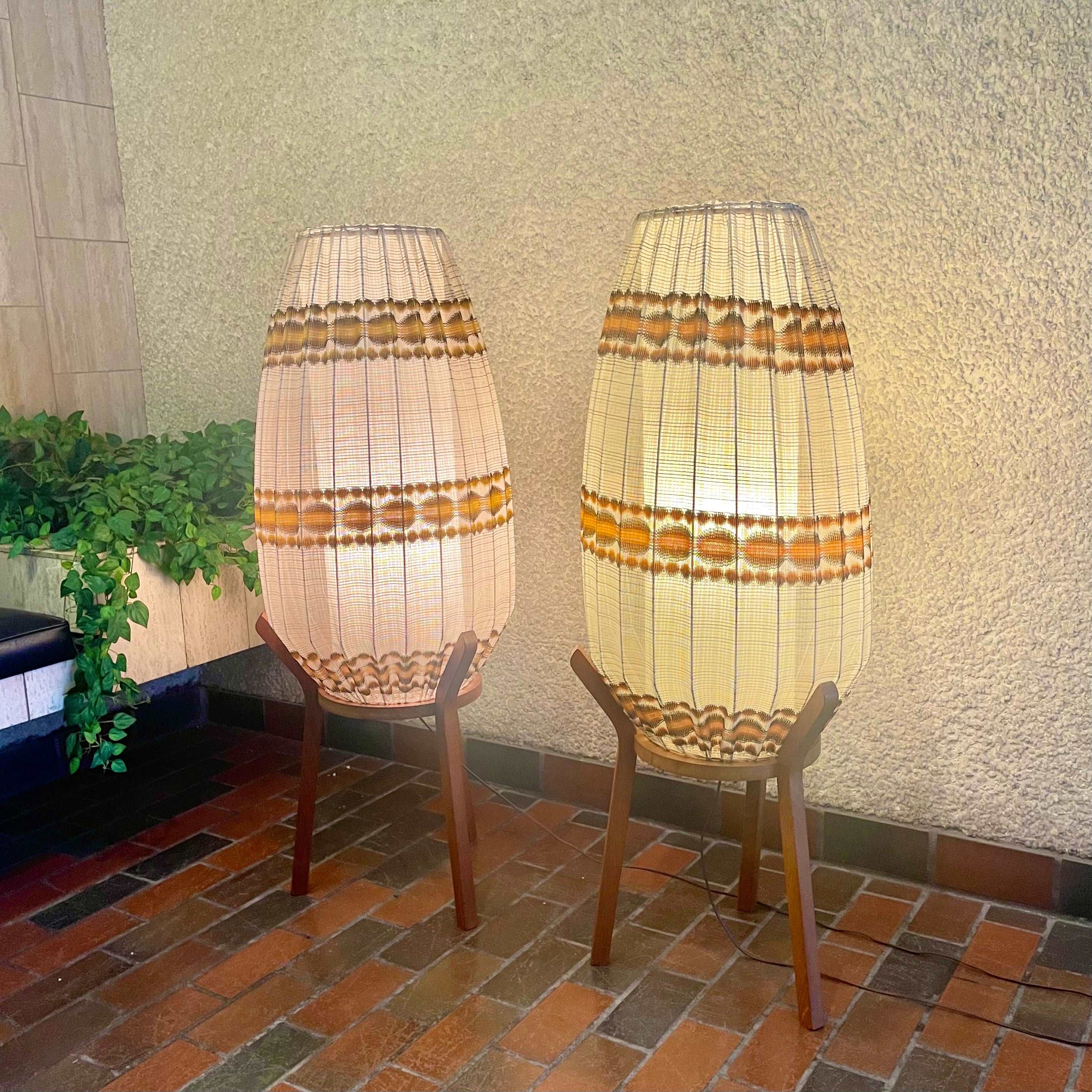 1960s Danish Teak Tripod Pod Floor Lamp