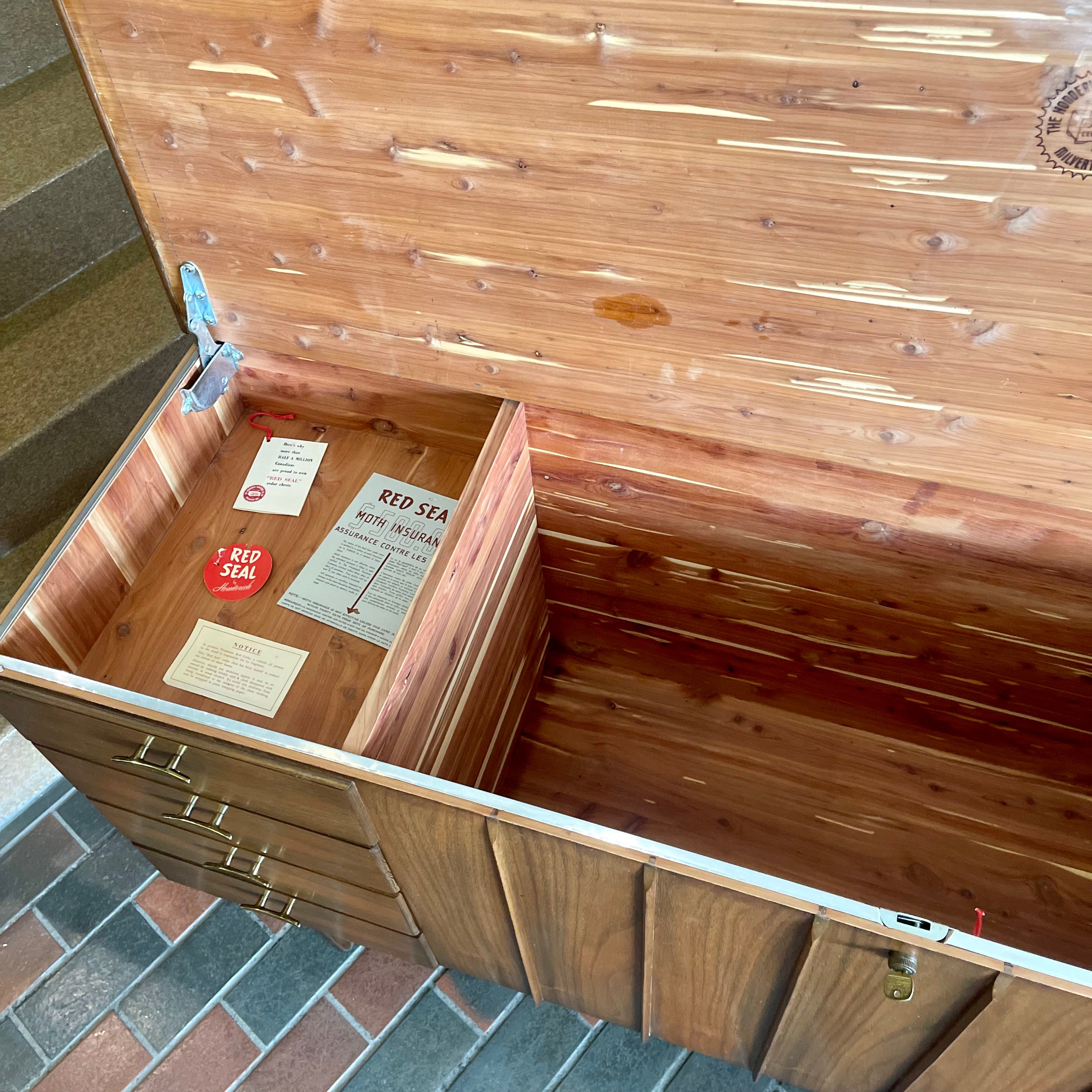 Vintage HONDERICH Red Seal Walnut Cedar Chest and Drawers | Mr. Mansfield Vintage