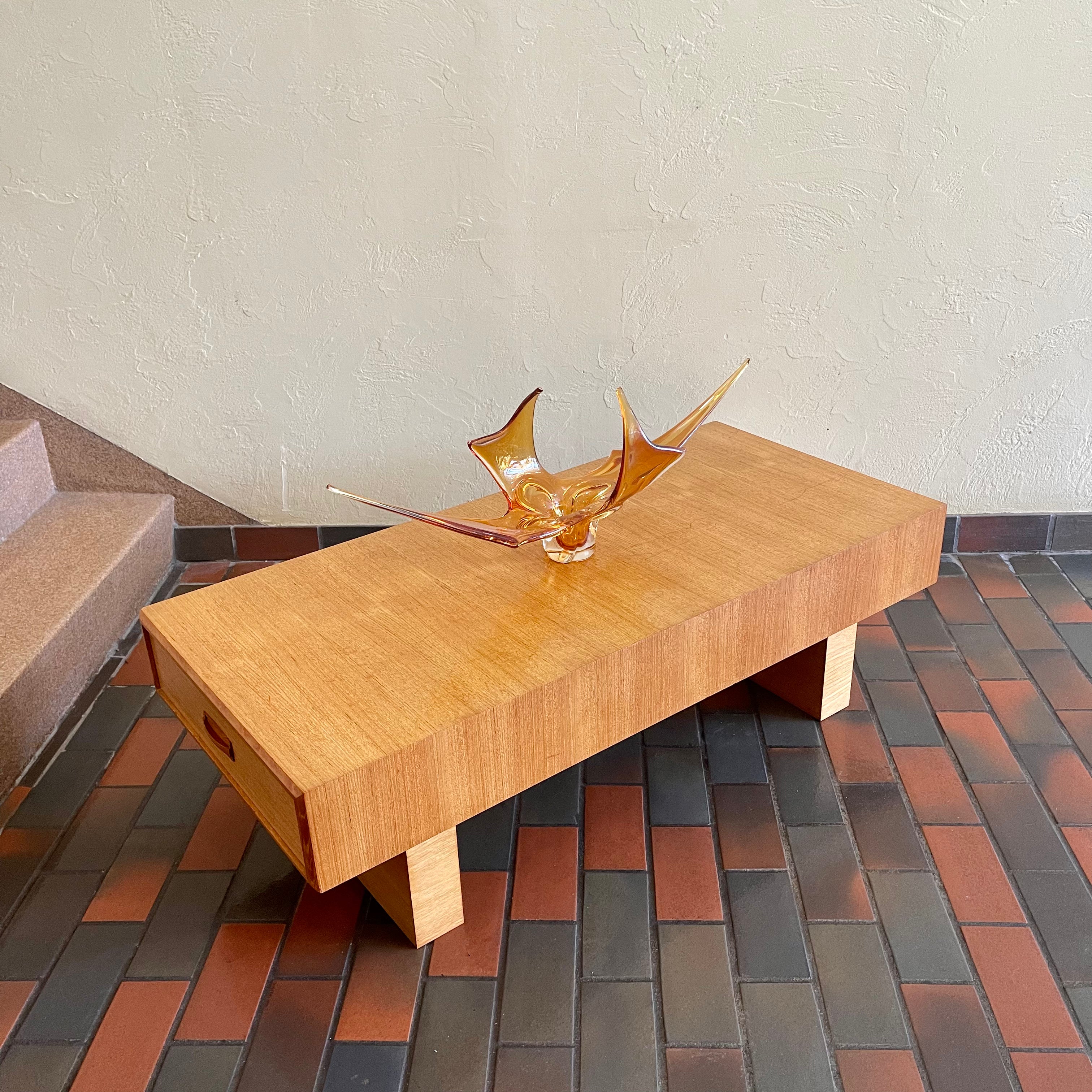 Mid Century Modern Teak Cocktail Table by RS Associates 2 Drawers
