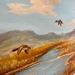 Load image into Gallery viewer, Calgary, Alberta Artist Vintage Wilhelm Magnussen Raade Painting Landing Ducks six ducks landing into a pond 