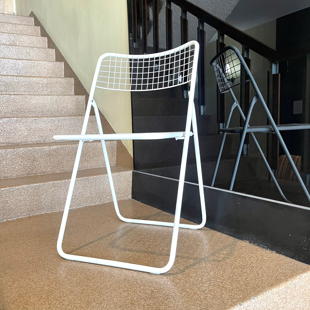 Vintage Ted Net Metal Folding Chairs by Niels Gammelgaard for Ikea, Set of 4