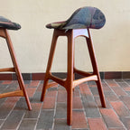 Three Counter Height Vintage Danish Teak Bar Stools by Erik Buch | Mr. Mansfield Vintage