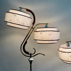Midcentury Atomic 1950s Lamps with Starburst Pattern Shades Mr. Mansfield Vintage