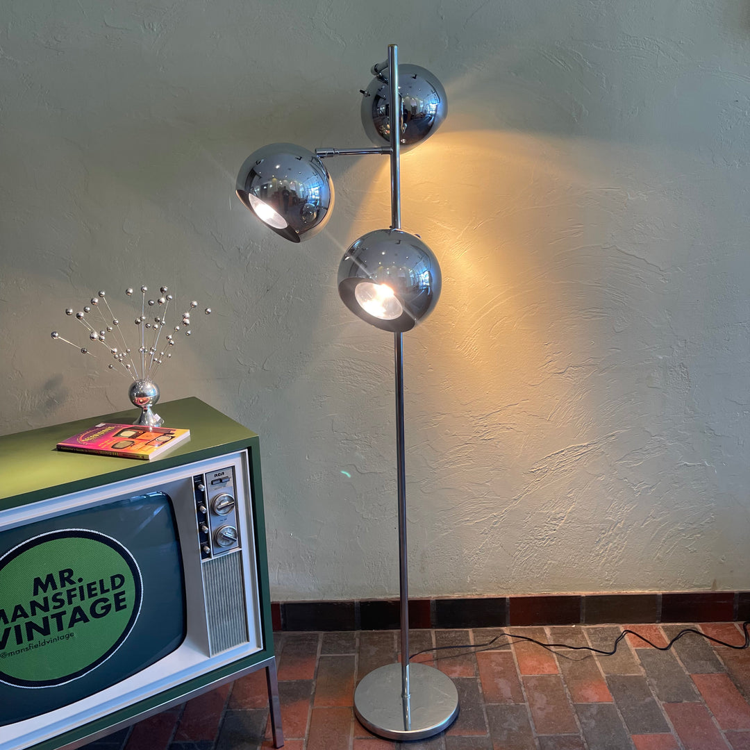 Space Age Sonneman Chrome Eyeball Lamp Mr. Mansfield Vintage