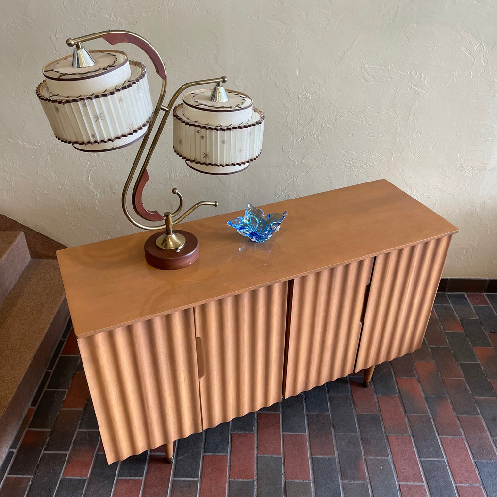 Vintage Blonde IMPERIAL Bi-Fold Door Credenza | Mr. Mansfield Vintage