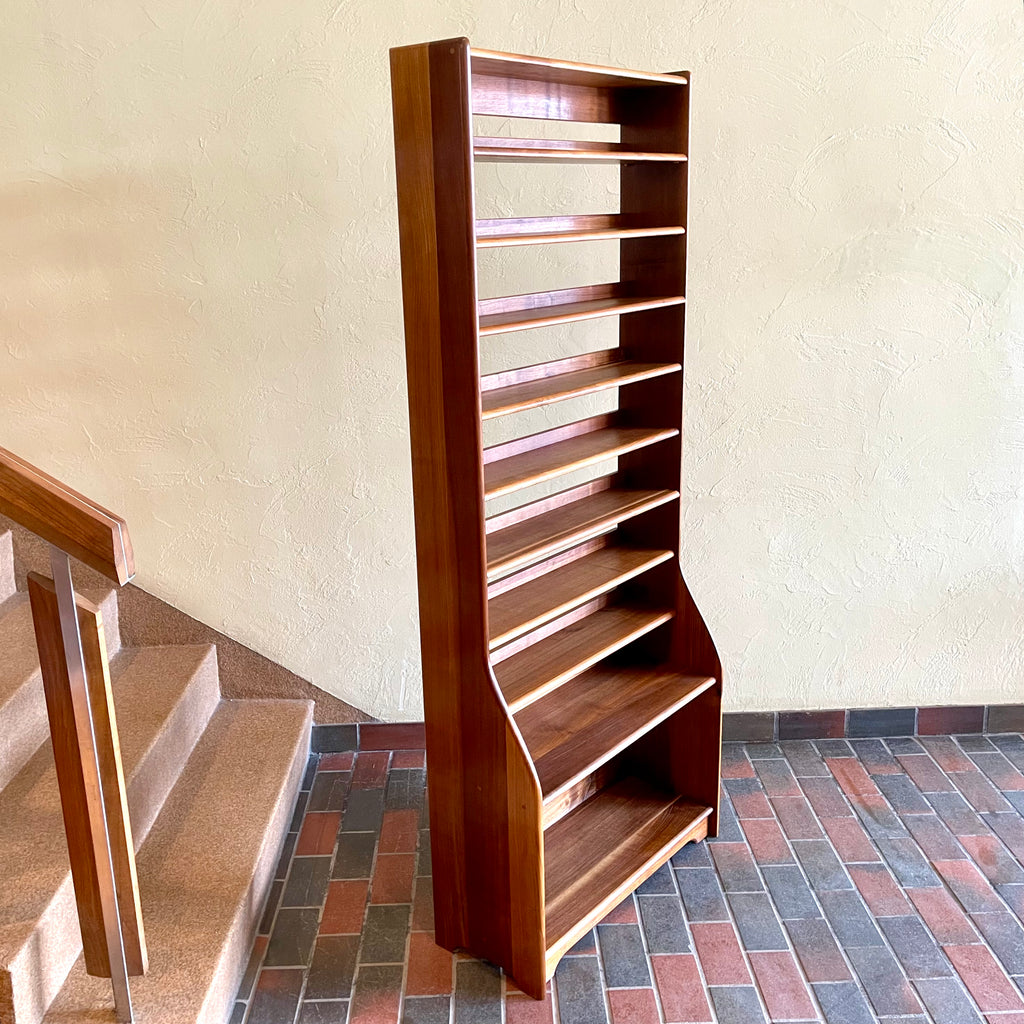 Vintage Walnut Display Bookshelf