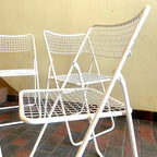 Vintage Ted Net Metal Folding Chairs by Niels Gammelgaard for Ikea, Set of 4