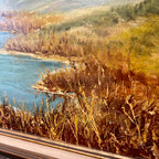 Calgary, Alberta Artist Vintage Wilhelm Magnussen Raade Painting Landing Ducks six ducks landing into a pond 