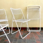 Vintage Ted Net Metal Folding Chairs by Niels Gammelgaard for Ikea, Set of 4
