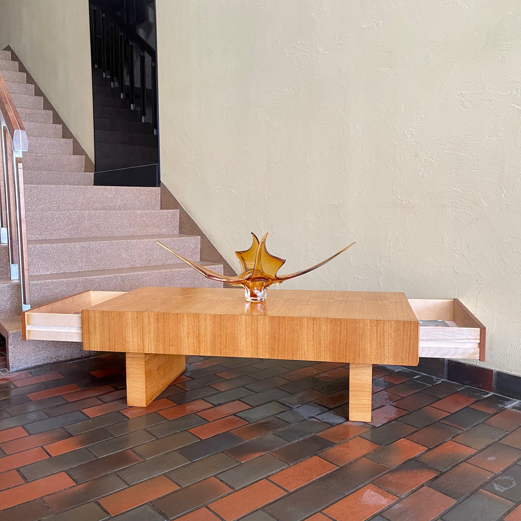 Mid Century Modern Teak Cocktail Table by RS Associates 2 Drawers