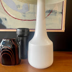 White Mid Century LOTTE Lamp with orginal fiberglass and jute string shade| Mr. Mansfield Vintage