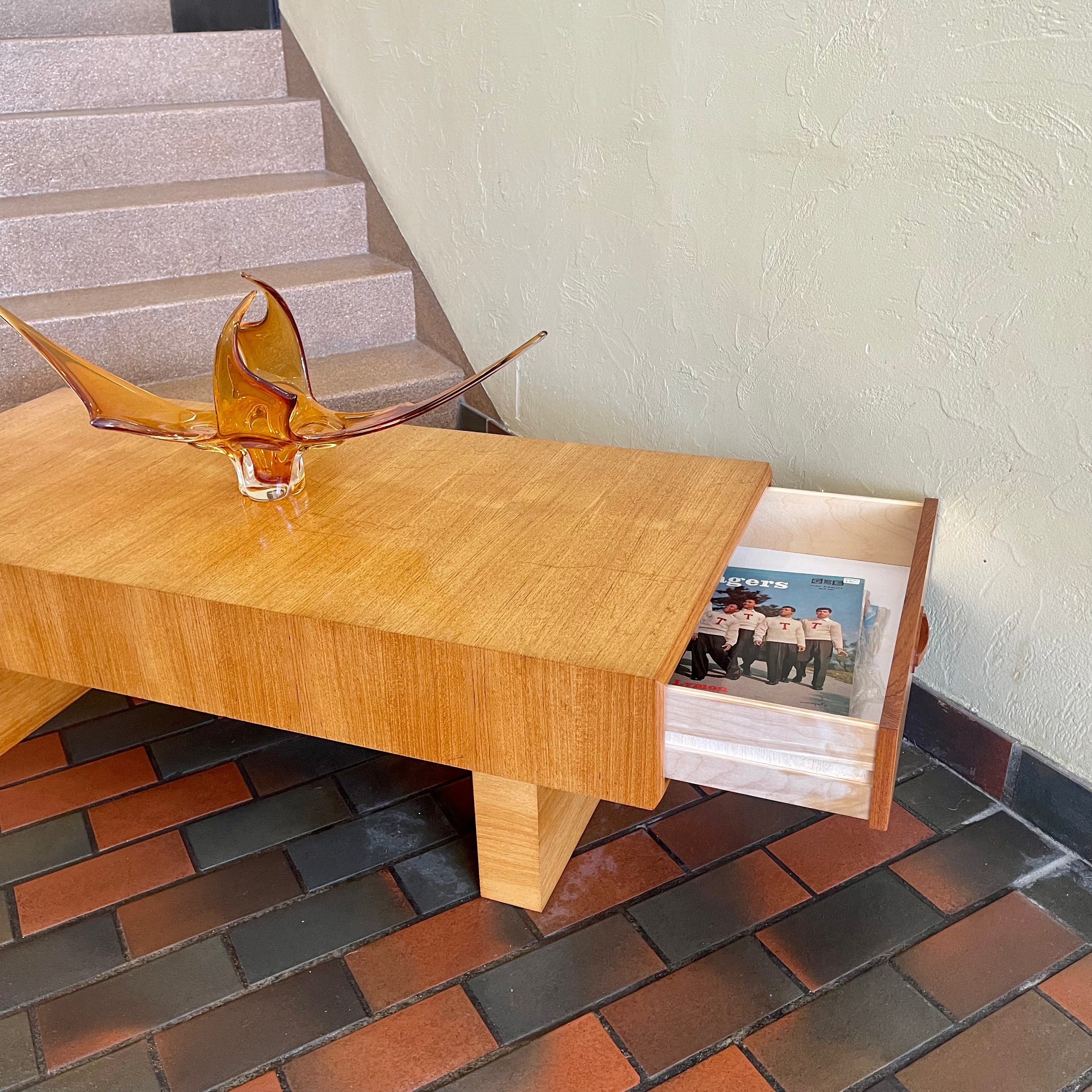 Mid Century Modern Teak Cocktail Table by RS Associates 2 Drawers