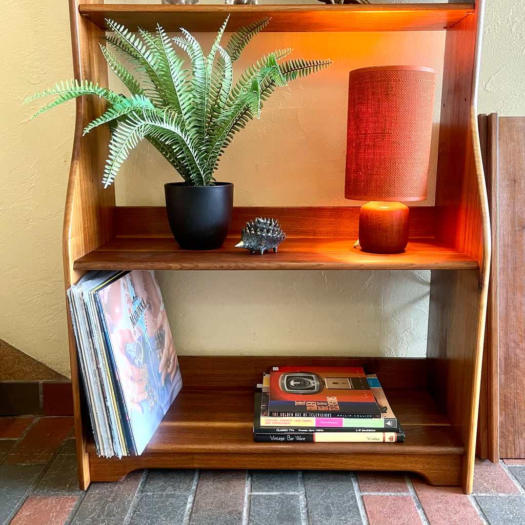 Vintage Walnut Display Bookshelf