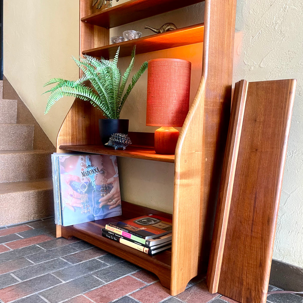 Vintage Walnut Display Bookshelf
