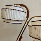 Midcentury Atomic 1950s Lamps with Starburst Pattern Shades Mr. Mansfield Vintage
