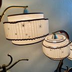 Midcentury Atomic 1950s Lamps with Starburst Pattern Shades Mr. Mansfield Vintage