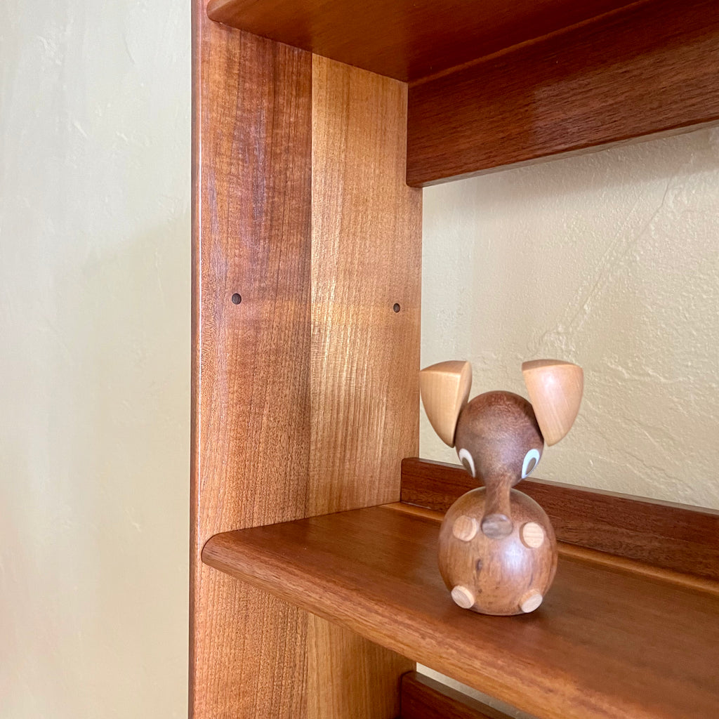 Vintage Walnut Display Bookshelf