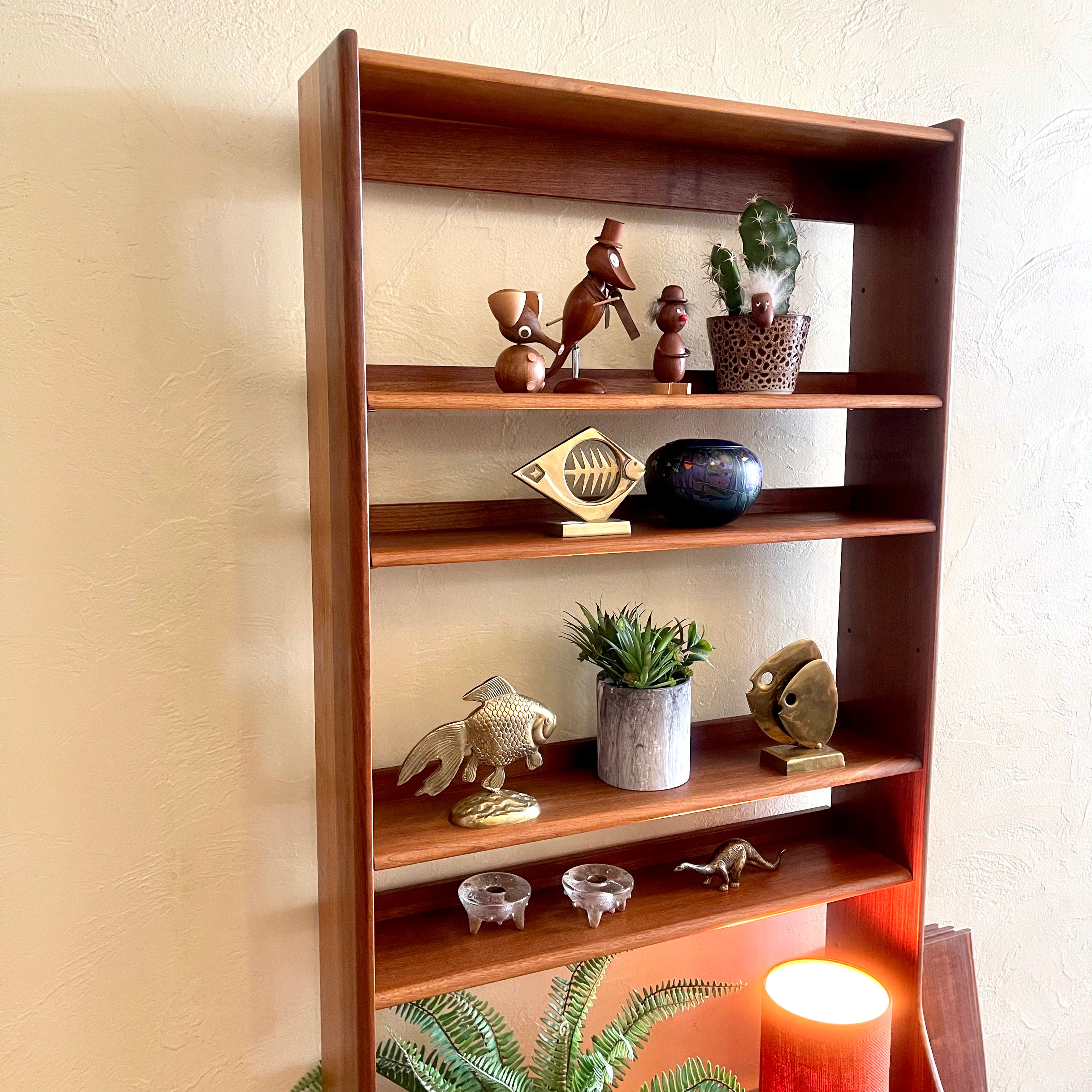 Vintage Walnut Display Bookshelf