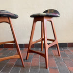 Load image into Gallery viewer, Three Counter Height Vintage Danish Teak Bar Stools by Erik Buch | Mr. Mansfield Vintage