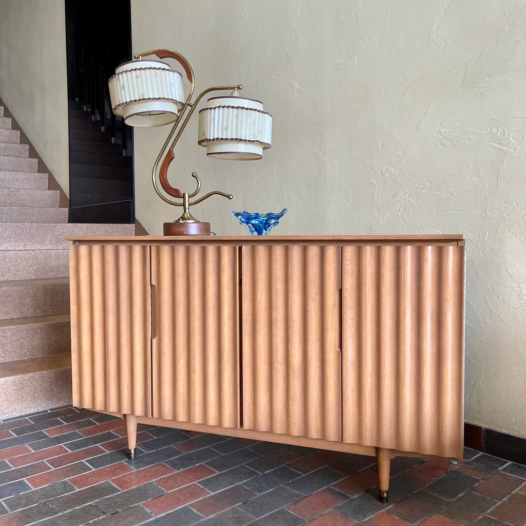 Vintage Blonde IMPERIAL Bi-Fold Door Credenza | Mr. Mansfield Vintage