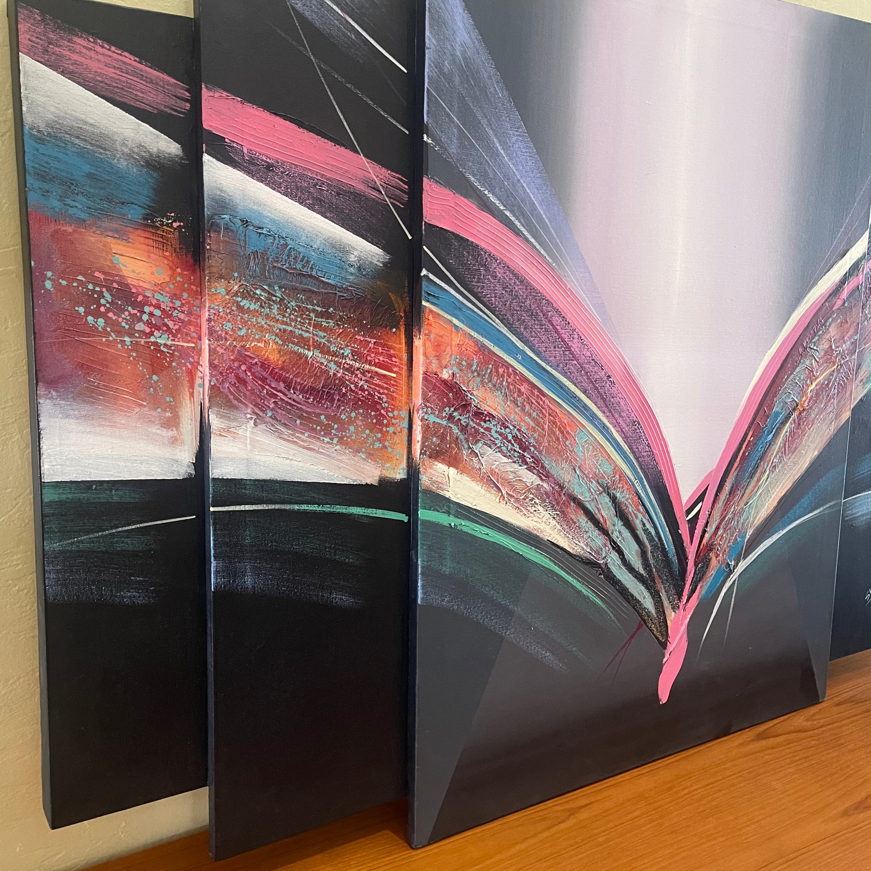 1980s Deco Style Vaporwave Painting