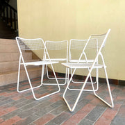 Vintage Ted Net Metal Folding Chairs by Niels Gammelgaard for Ikea, Set of 4