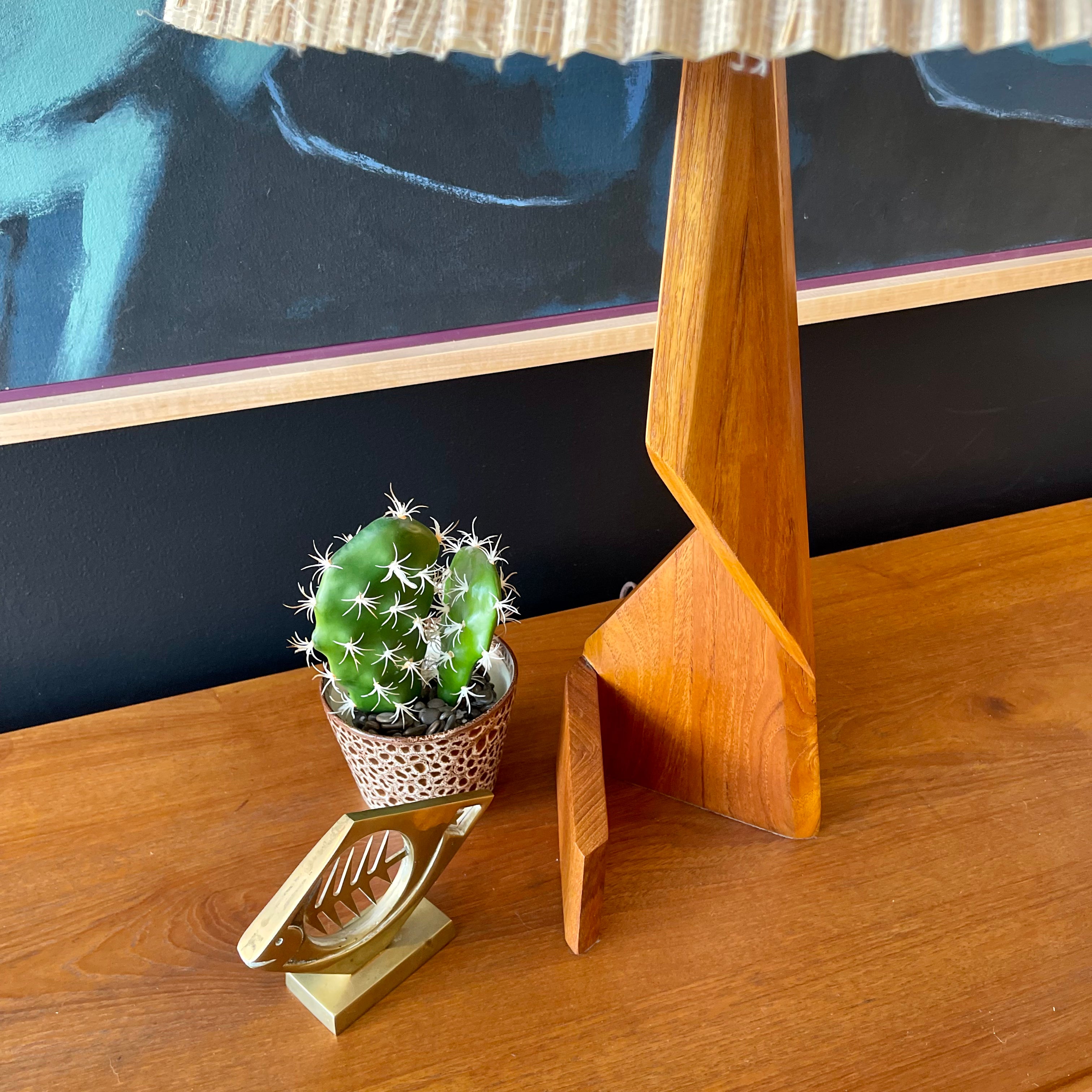 Mid Century Modern Teak Zig Zag Table Lamp | Mr. Mansfield Vintage