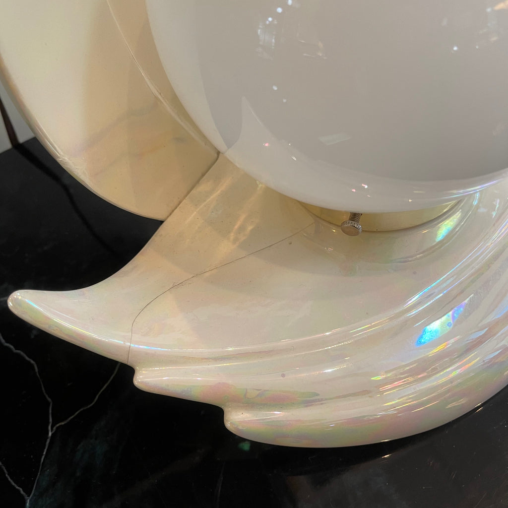Two Opalescent VITREX Ceramic 80s DECO Table Lamps - Mr. Mansfield Vintage