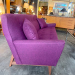 Load image into Gallery viewer, BARRYMORE Vintage Reupholstered Sofa with Purple Maharam Fabric

