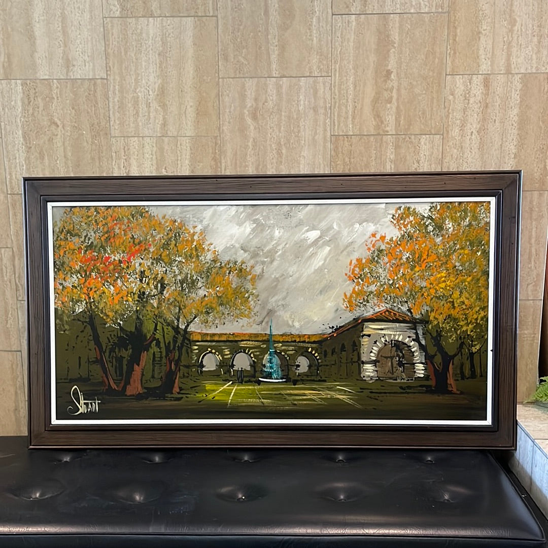 Vintage Spanish Art Scene Painting by STUART