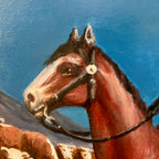 Vintage 1968 Wilhelm Magnussen Raade Painting  Smoking Cowboy / Wrangler