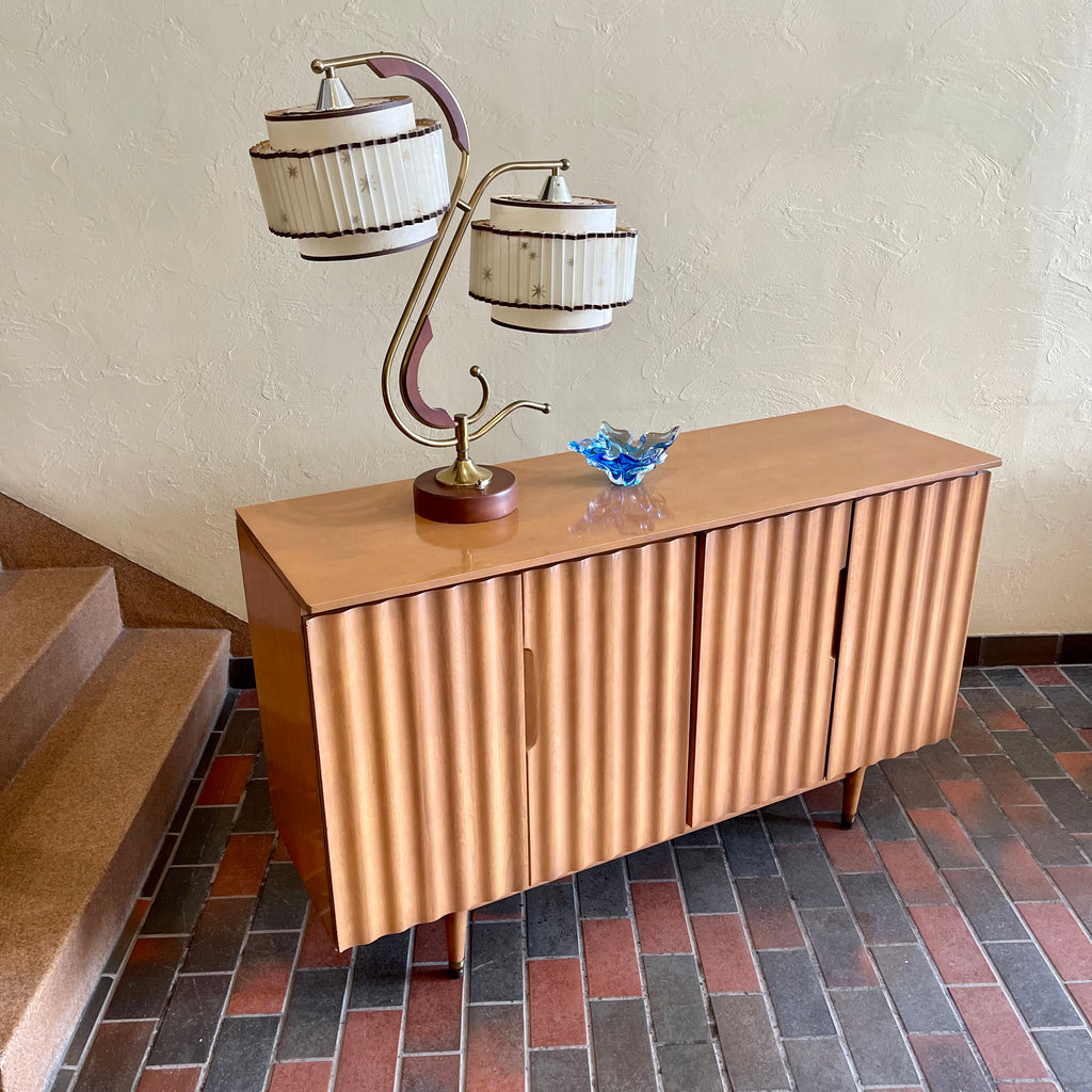 Vintage Blonde IMPERIAL Bi-Fold Door Credenza | Mr. Mansfield Vintage