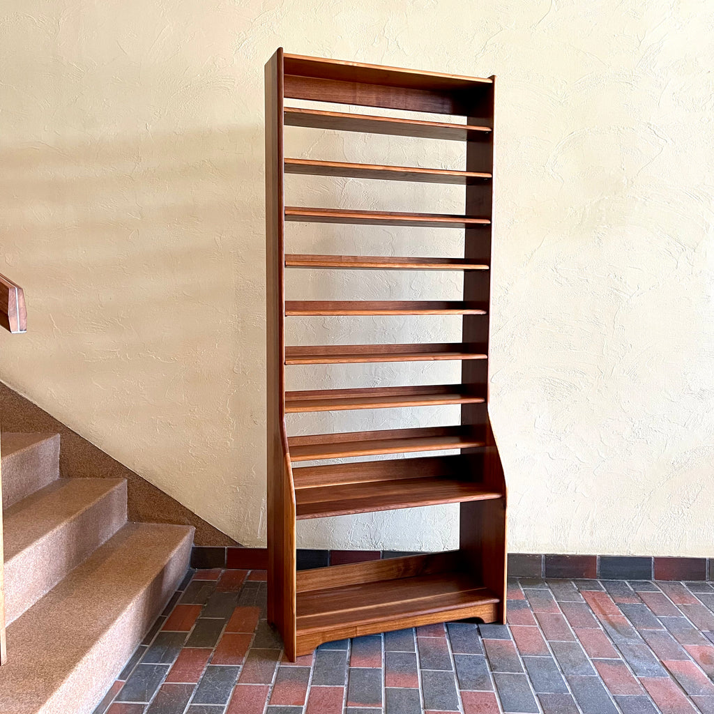 Vintage Walnut Display Bookshelf