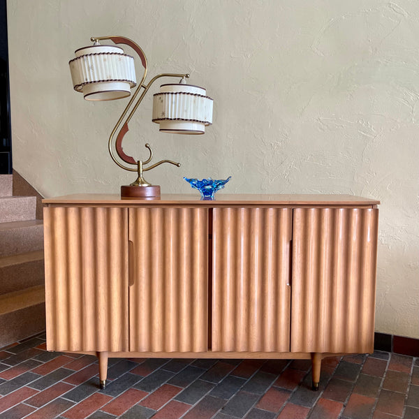 Vintage Blonde IMPERIAL Bi-Fold Door Credenza| Mr. Mansfield Vintage