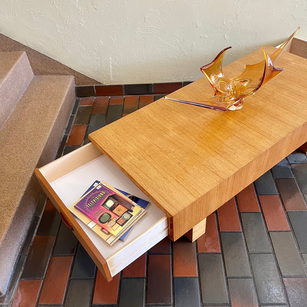 Mid Century Modern Teak Cocktail Table by RS Associates 2 Drawers